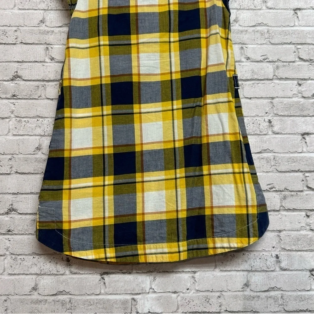 Carter's Size 3T Yellow Blue Plaid Dress Buttons Ruffles